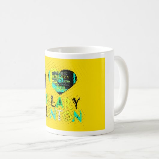 Mug I Heart Hillary Clinton : Graffiti Expression Art (Devant droit)