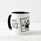 Mug I Heart My Maltese Pop Art Custom Photo & Name (Devant gauche)