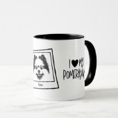 Mug I Heart My Pomeranian Bold Pop Art Or Your Photo (Devant droit)