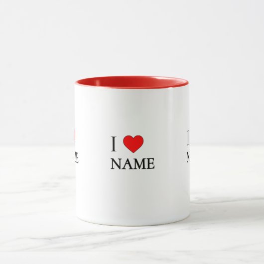 Mug I heart name (customisable) (Centre)