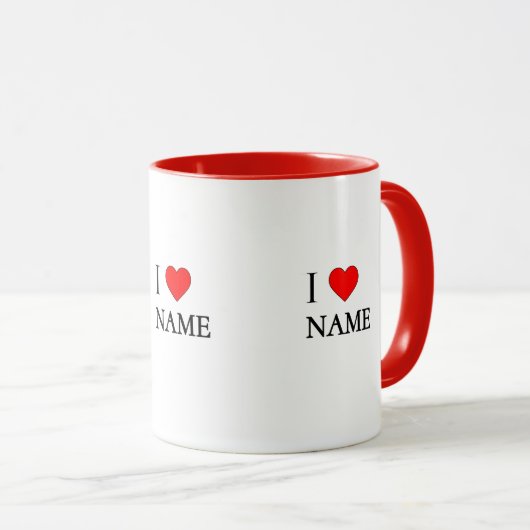 Mug I heart name (customisable) (Devant droit)