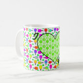 Mug I Heart Pickleball Green Pickleball Coeur rempli (Devant gauche)