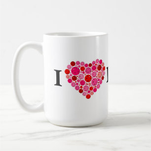 Mug I Heart Pickleball Rempli Coeur rose et rouge