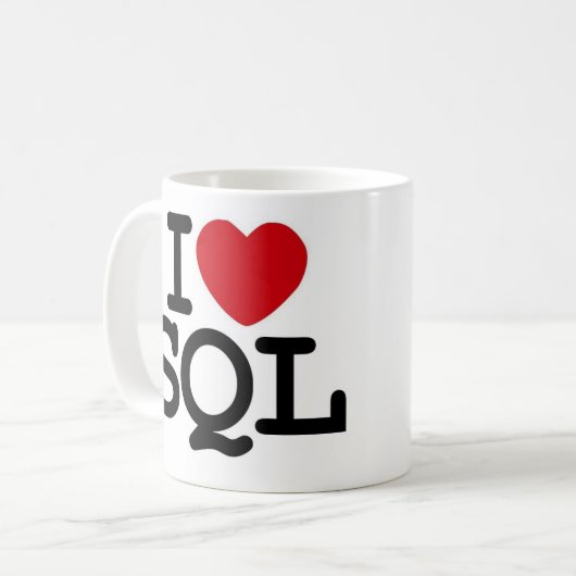 Mug I_heart_SQL (Devant gauche)