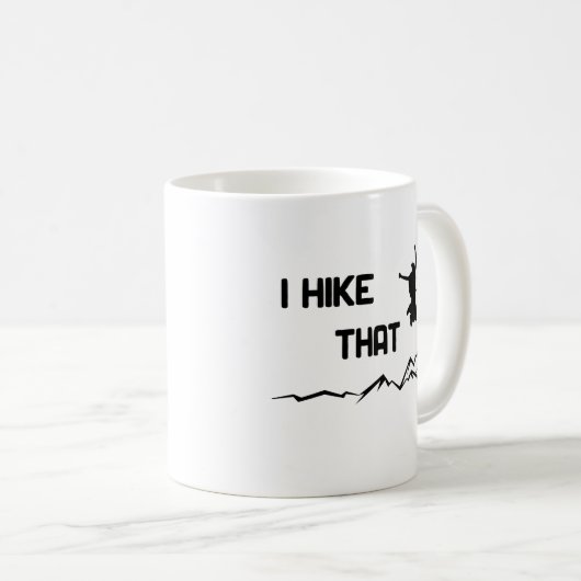 Mug I hike that — J'aime marcher dans un design graphi (Devant droit)