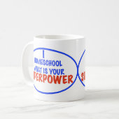 Mug I Homeschool ce qui est la votre superpuissance ! (Devant gauche)