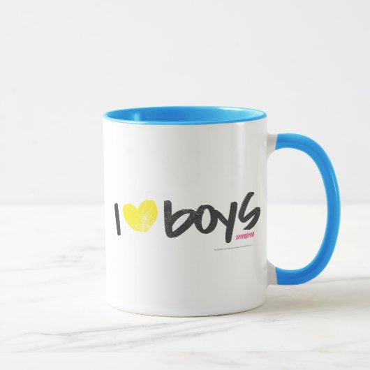 Mug I jaune de garçons de coeur (Droite)