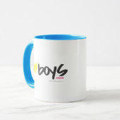 Mug I jaune de garçons de coeur (Devant gauche)