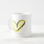 Mug I jaune de graffiti de coeur (Devant gauche)