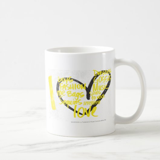 Mug I jaune de graffiti de coeur (Droite)