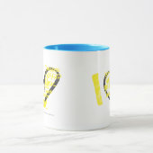 Mug I jaune de graffiti de coeur (Centre)