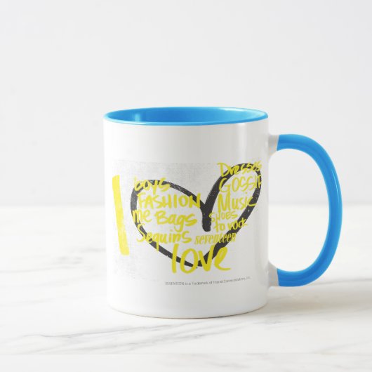 Mug I jaune de graffiti de coeur (Droite)