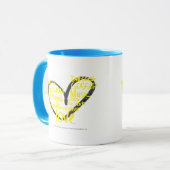 Mug I jaune de graffiti de coeur (Devant gauche)