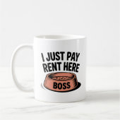 Mug I Just Pay Rent Here | Pet Rule Humor (Gauche)
