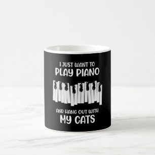 Mug i just want to play piano gionting for cat lover
