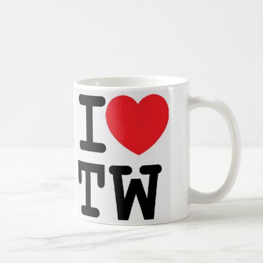 Mug I le coeur TW conçoivent (Droite)
