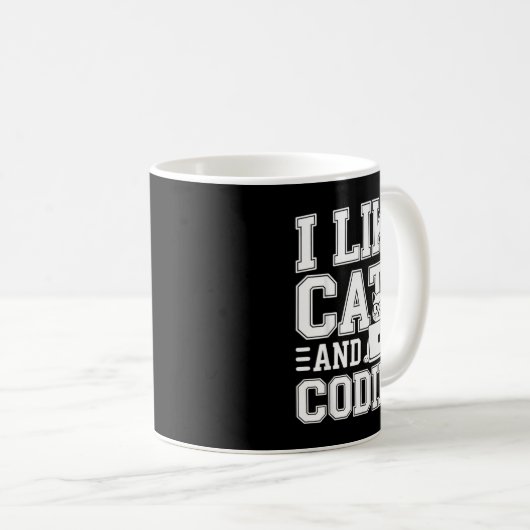 Mug I Like Cats And Coding Programmer On Tech _-  (Devant droit)