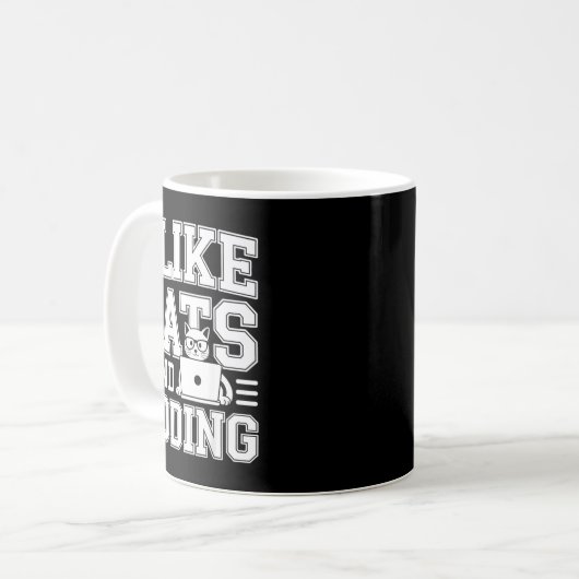Mug I Like Cats And Coding Programmer On Tech _-  (Devant gauche)