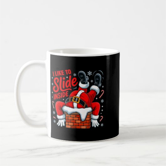 Mug I Like To Slide Inside Funny Santa Couple Matching (Gauche)
