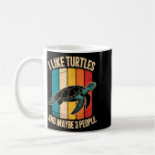 Mug I Like Turtles And Maybe 3 People Funny Retro Turt (Gauche)