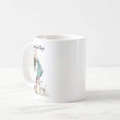 Mug I Loat Goat Yoga Typographie, mignonne fille et ch (Devant gauche)