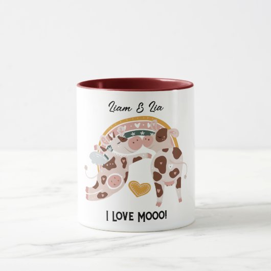 Mug I Looo Mooo Cute Cow Customisé Cadeau Lui (Centre)