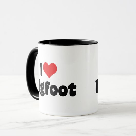Mug I Lot Heart Bigfoot Sasquatch Yeti (Devant gauche)