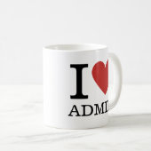 Mug I ❤️ Love Admin - Admin Dept. (Devant droit)