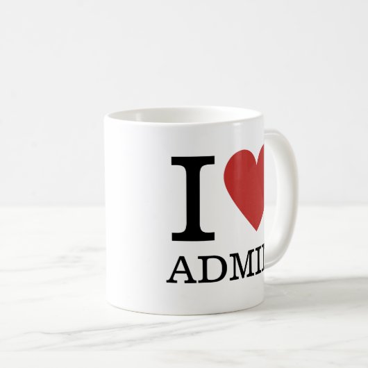 Mug I ❤️ Love Admin - Admin Dept. (Devant droit)