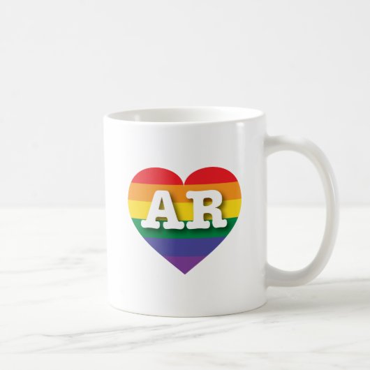 Mug I Love Arkansas Rainbow Heart (Droite)