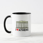 Mug I Love Athènes avec Parthenon Acropolis (Gauche)
