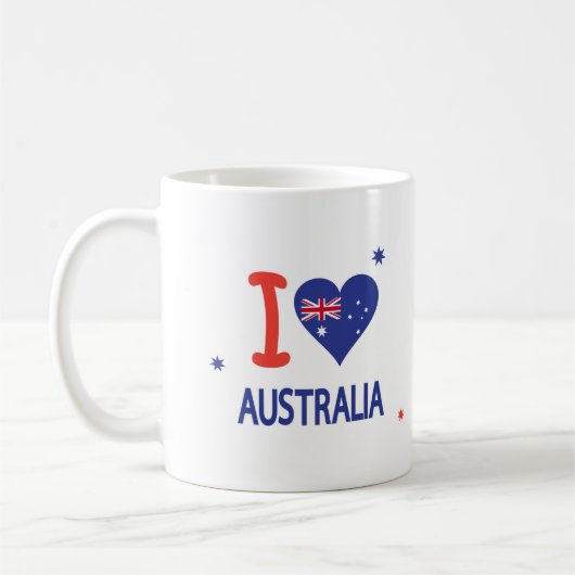 Mug "I LOVE AUSTRALIA" Australia Day 26 janvier (Gauche)