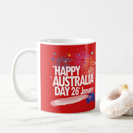 Mug "I LOVE AUSTRALIA" Australia Day 26 janvier (Avec donut)