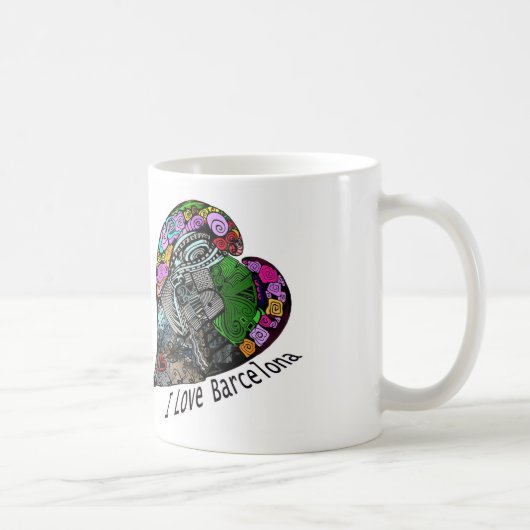 Mug I Love Barcelona - La ville aux fleurs (Droite)