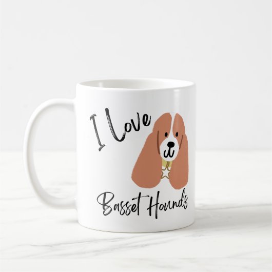 Mug I Love Basset Hounds (Gauche)