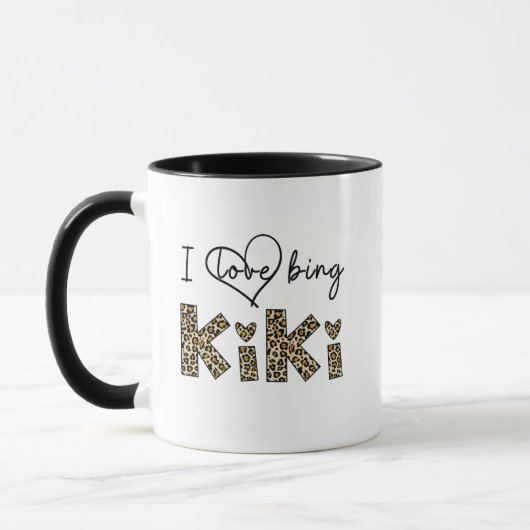 Mug I Love Being Kiki léopard plaid (Gauche)