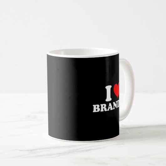 Mug I Love Brandon I Heart Brandon First Name Brandon (Devant droit)