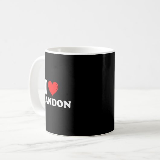 Mug I Love Brandon I Heart Brandon First Name Brandon (Devant gauche)