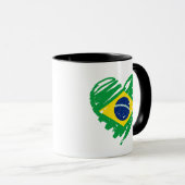 Mug I Love Brazil - Brésil Drapeau Coeur (Devant droit)