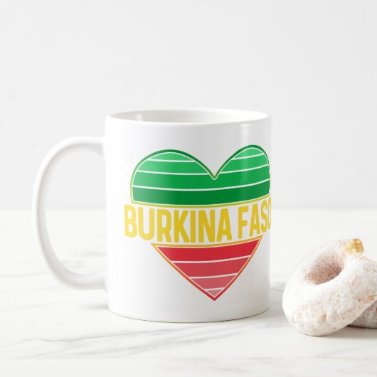 Mug I Love Burkina Faso, Heart Burkinabè (Avec donut)