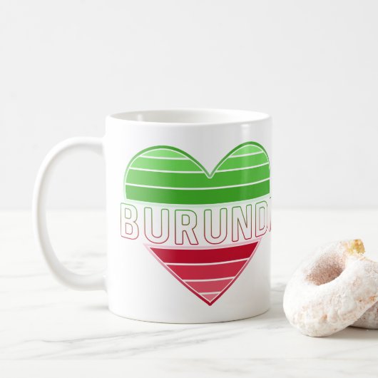 Mug I Love Burundi, Coeur Burundais (Avec donut)