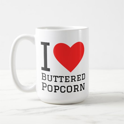 Mug I love buttered popcorn (Gauche)