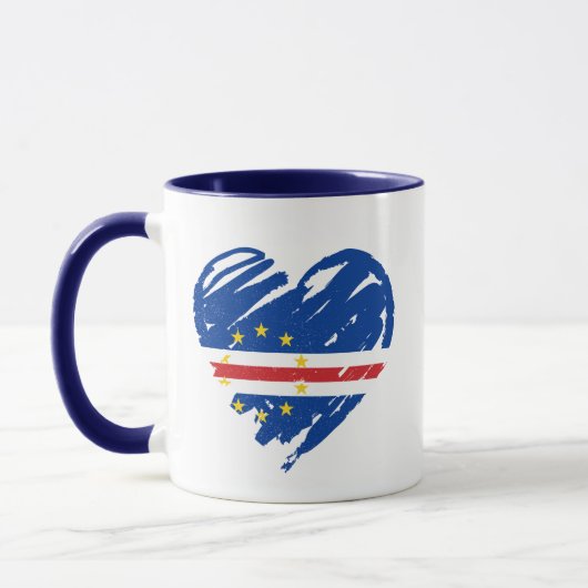 Mug I Love Cabo Verde - Cabo Verdean Drapeau Coeur (Gauche)
