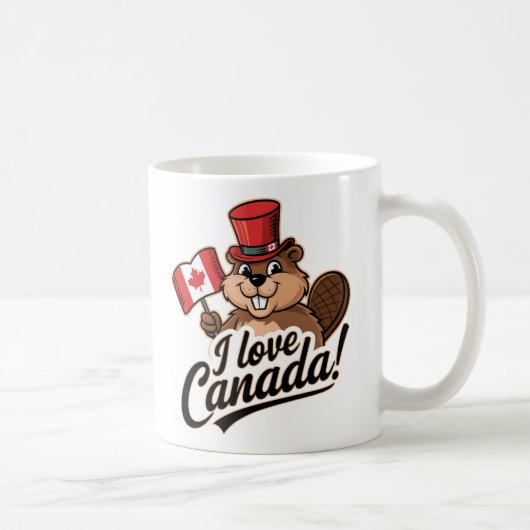 Mug I Love Canada Beaver Design (Droite)