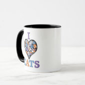 Mug I Love Cats - Coeur de collage (Devant gauche)