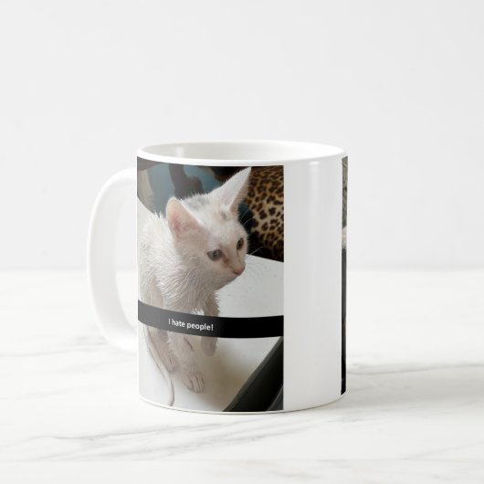 Mug I Love Cats Coffee Mug. I Hate People Cat Mug. (Devant gauche)