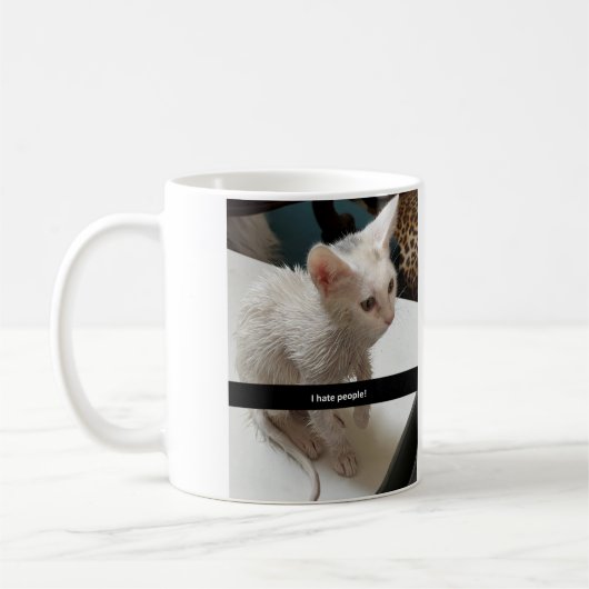 Mug I Love Cats Coffee Mug. I Hate People Cat Mug. (Gauche)