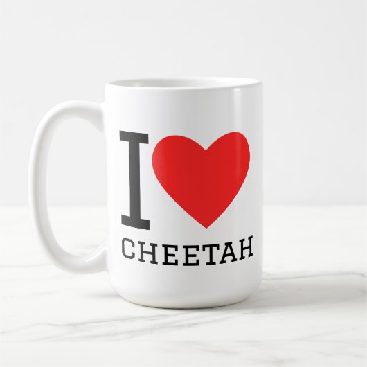 Mug I love cheetah  (Gauche)