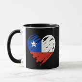 Mug I Love Chile - Chilien Drapeau Coeur (Gauche)