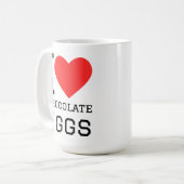 Mug I love chocolate eggs square sticker (Devant gauche)